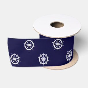 Ship Helm Nautical Fabric Satin Ribbon