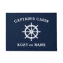 Ship Helm Wheel Captain Cabin Boat Name Sea Blue Doormat