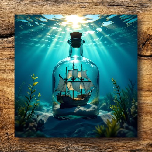 Ship in a Bottle in the Ocean  Acrylic Print