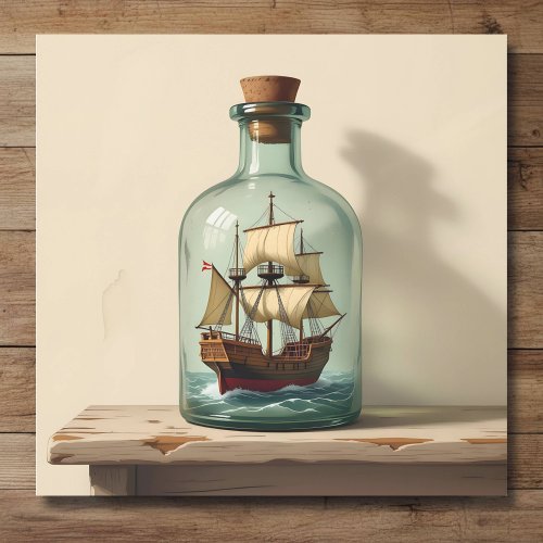Ship in a Bottle  Metal Print