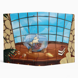Ship in a Bottle on the sea Binder