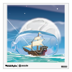 Ship in a Bottle on the sea Wall Sticker