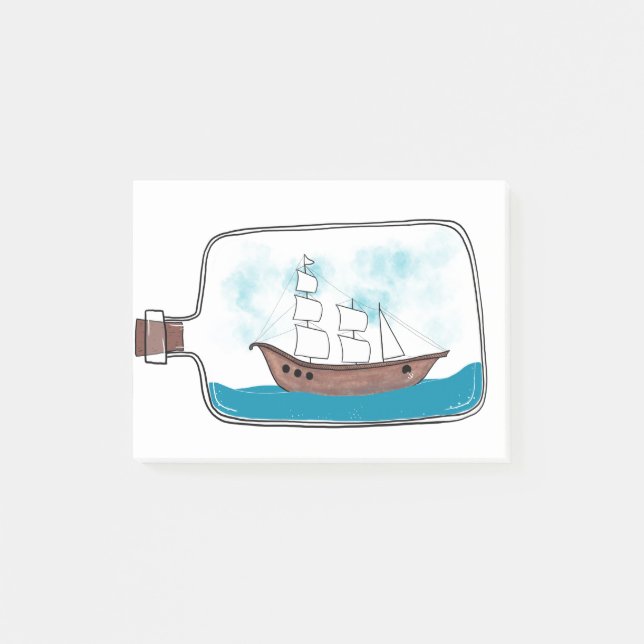 Ship In A Bottle Post-it Notes (Front)