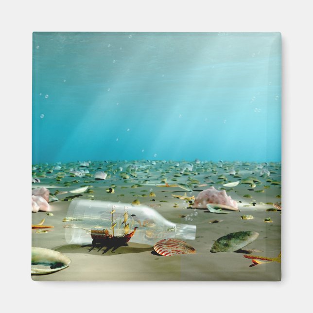 Ship-in-a-Bottle Wreck Magnet (Front)