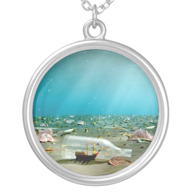 Ship-in-a-Bottle Wreck Necklace (Front)