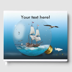 Ship in a light bulb guest book