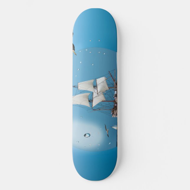 Ship in a light bulb skateboard deck (Front)