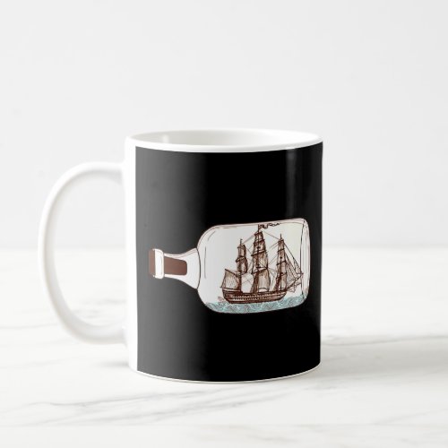 Ship In Bottle  Vintage Ship Sailing In Ocean Retr Coffee Mug