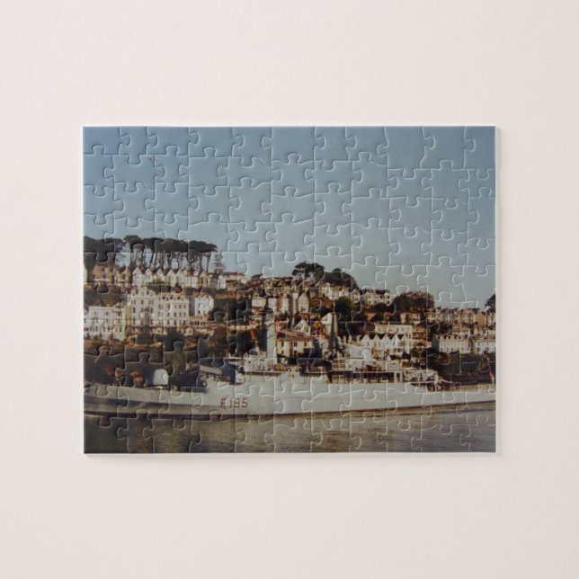 Ship in Fowey Harbour. Jigsaw Puzzle (Horizontal)
