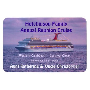 Ship In Purple Hztl Stateroom Door Marker Magnet by CruiseReady at Zazzle