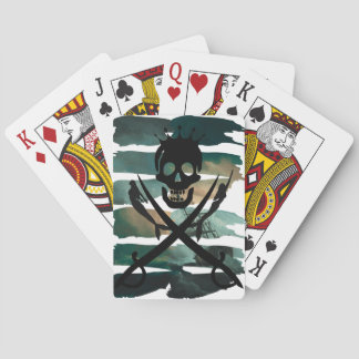 Ship in Storm with Skull and Crossed Swords Poker Cards