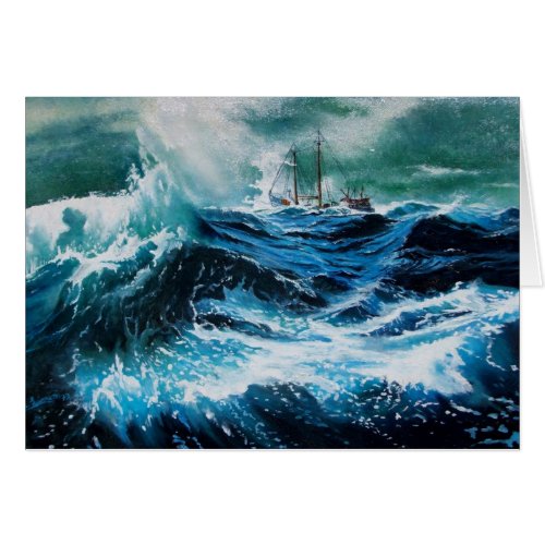 Ship In the Sea in Storm