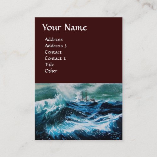 Ship In the Sea in Storm Business Card