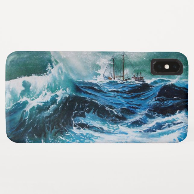Ship In the Sea in Storm Case-Mate iPhone Case (Back (Horizontal))