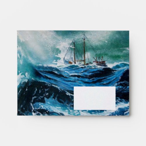 Ship In the Sea in Storm Envelope