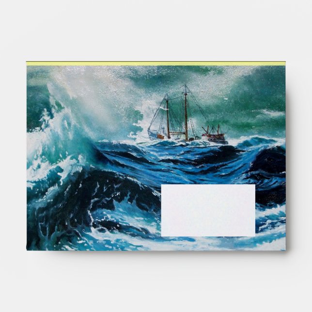 Ship In the Sea in Storm Envelope (Front)