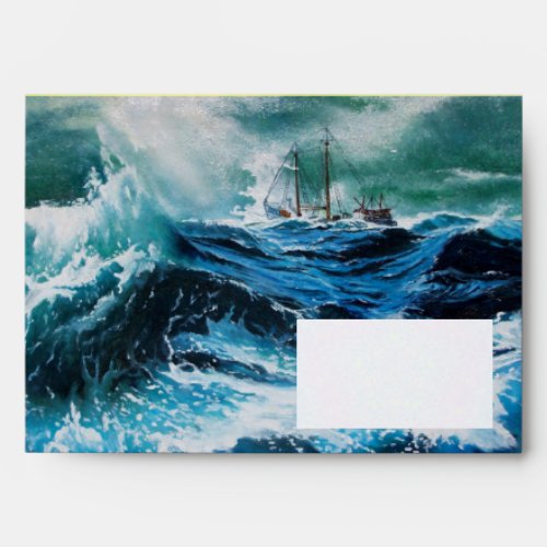 Ship In the Sea in Storm Envelope