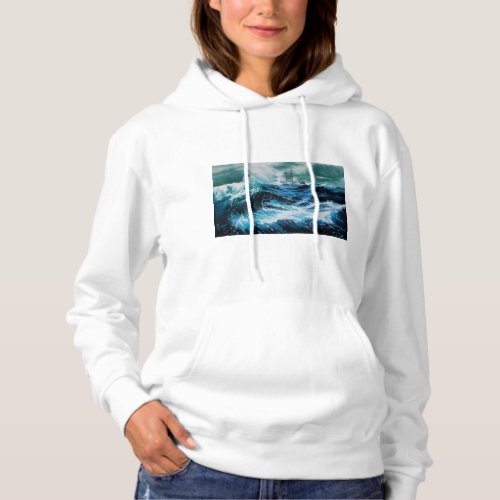 Ship In the Sea in Storm Hoodie