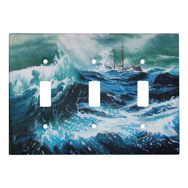 Ship In the Sea in Storm Light Switch Cover (Front)