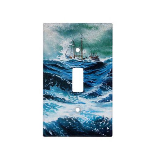 Ship In the Sea in Storm Light Switch Cover