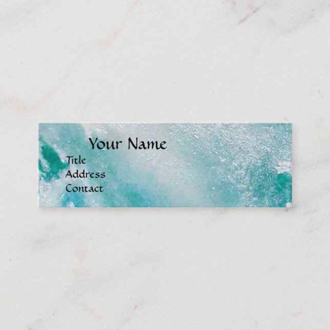 Ship In the Sea in Storm Mini Business Card (Front)