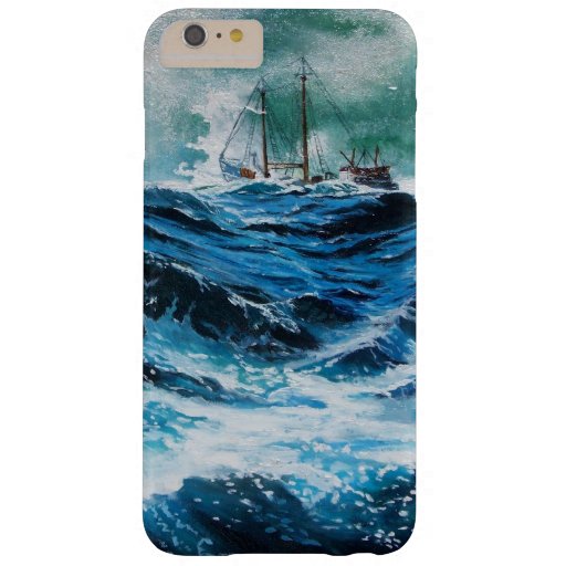 Ship In the Sea in Storm / Navy Blue Barely There iPhone 6 Plus Case