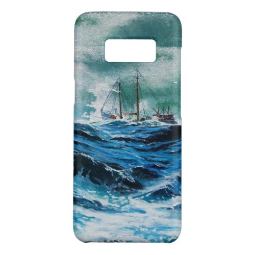 Ship In the Sea in Storm  Navy Blue Case_Mate Samsung Galaxy S8 Case