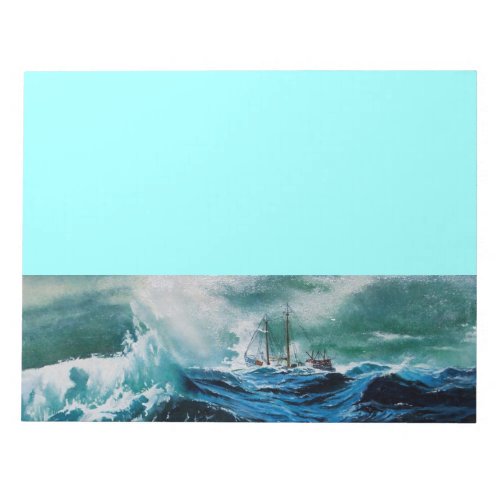 Ship In the Sea in Storm Notepad