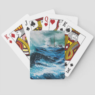 Ship In the Sea in Storm Poker Cards