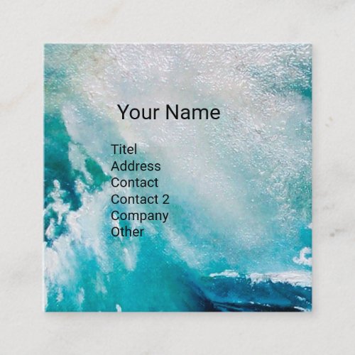 Ship In the Sea in Storm Square Business Card