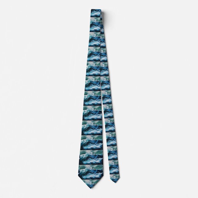 Ship In the Sea in Storm Tie (Front)
