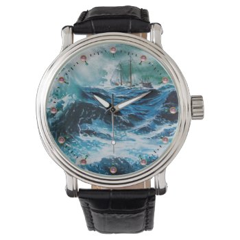 Ship In The Sea In Storm Watch by AiLartworks at Zazzle