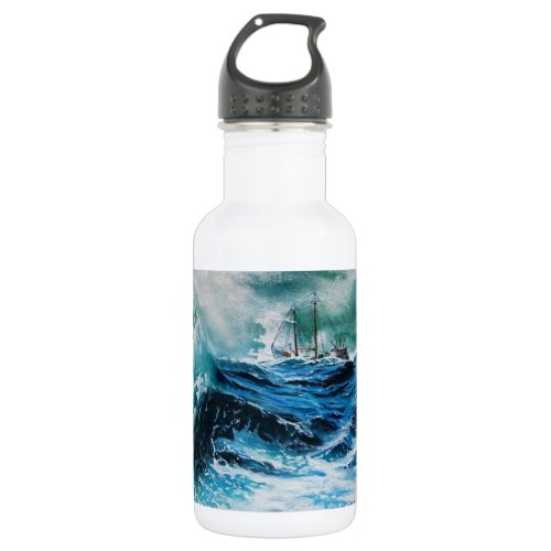 Ship In the Sea in Storm Water Bottle