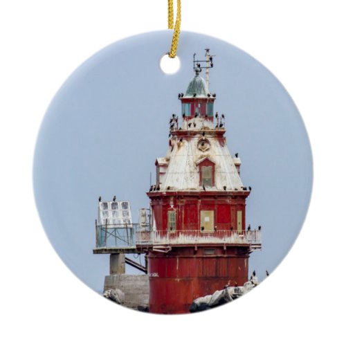 Ship John Shoal Lighthouse Ceramic Ornament