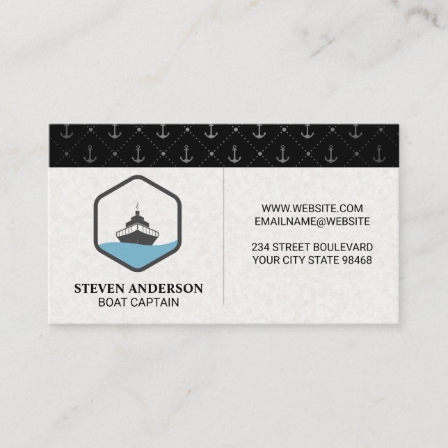Ship Logo | Anchors  Business Card (Front)