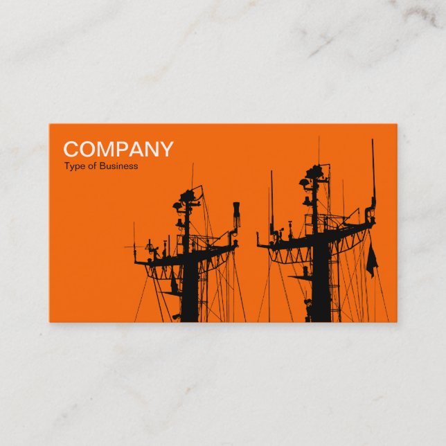 Ship Masts - Orange Business Card (Front)