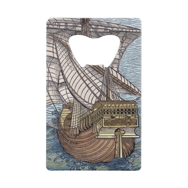 Ship of Columbus'Time' Credit Card Bottle Opener (Front)
