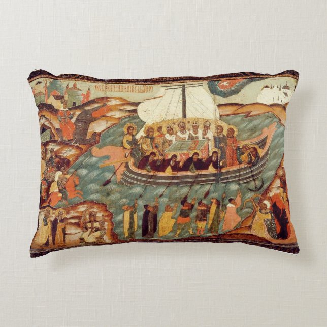 Ship of Faith Icon l Orthodox l Christian l  Accent Pillow (Front)