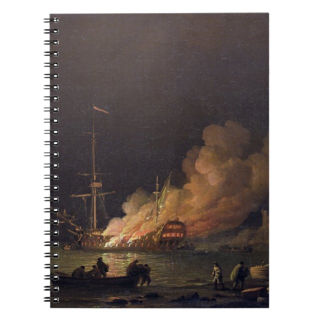 Ship on Fire at Night, c.1756 (oil on canvas) Notebook (Front)
