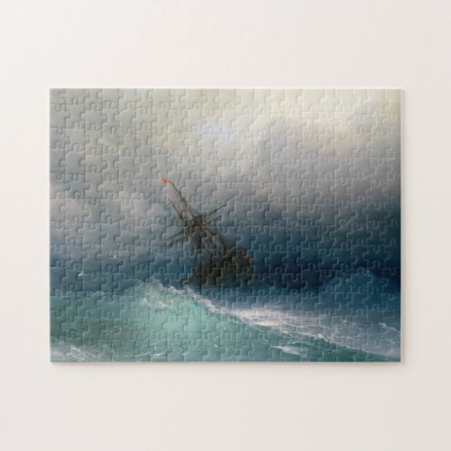 Ship on Stormy Seas Ivan Aivazovsky seascape storm Jigsaw Puzzle