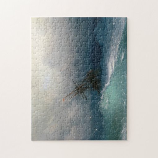 Ship on Stormy Seas Ivan Aivazovsky seascape storm Jigsaw Puzzle | Zazzle