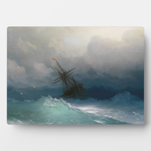 Ship on Stormy Seas Ivan Aivazovsky seascape storm Plaque