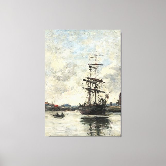Ship on the Touques Eugene Boudin(French, 1824-189 Canvas Print (Front)