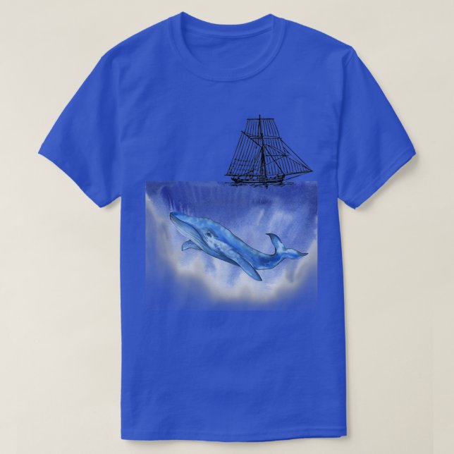 ship over blue whale T-Shirt (Design Front)