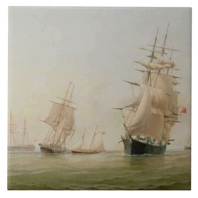 Ship Painting (oil on canvas) Tile (Front)