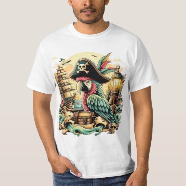 Ship & Parrot T-Shirt (Front)
