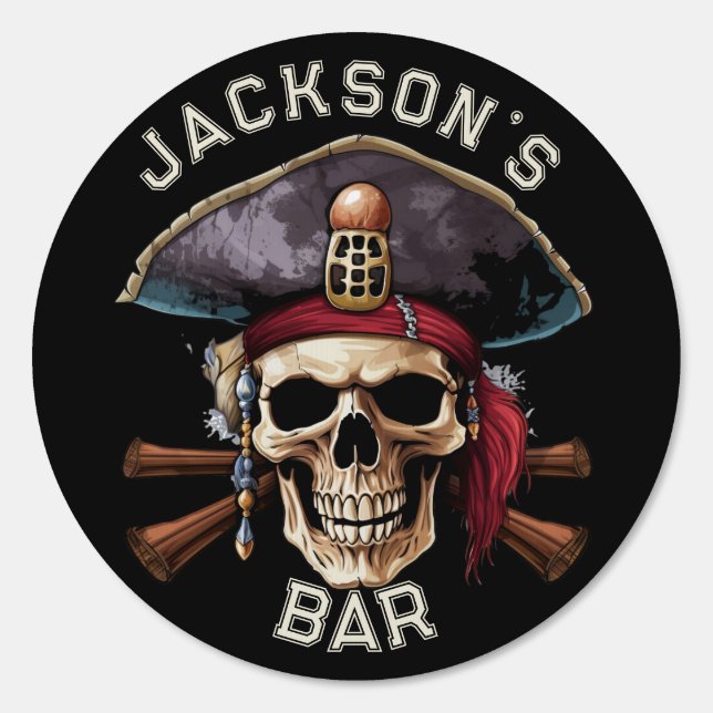 Ship Pirate Skull Personalized  Sign (Front)