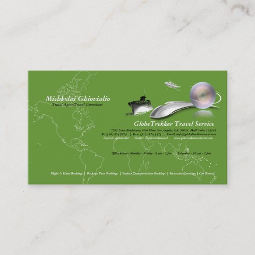 Ship Plane Train Travel Agency Business Card