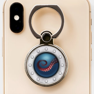 Ship Porthole Deep Sea Explorer Steampunk Octopus Phone Ring Stand