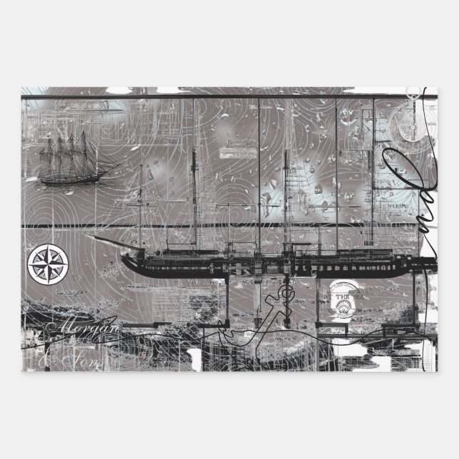 Ship Register Wrapping Paper Sheets (Front)